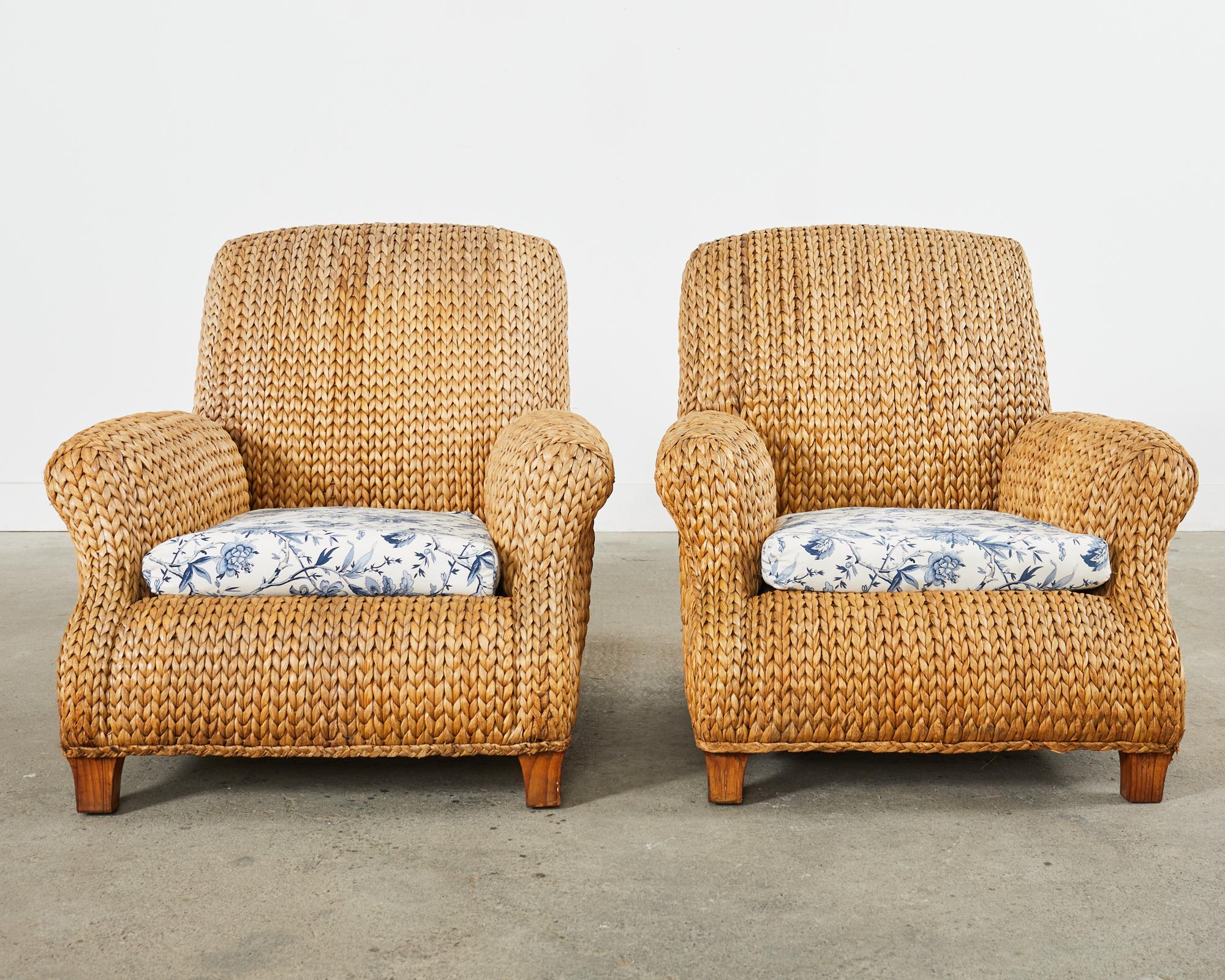 Organique Ralph Lauren paire de chaises longues jonc de mer organiques et modernes en vente