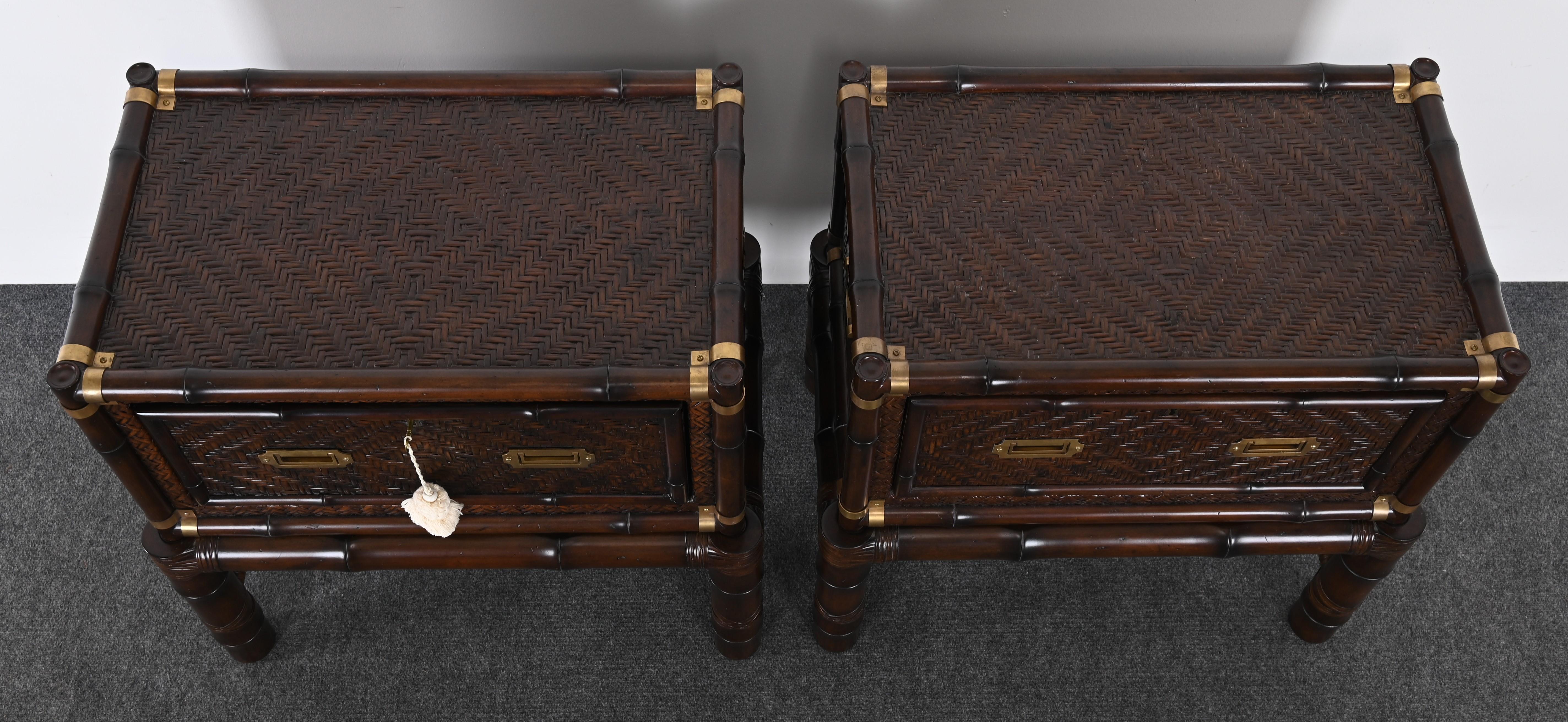 Pair of Ralph Lauren Rattan Bedside Tables, 2007 5