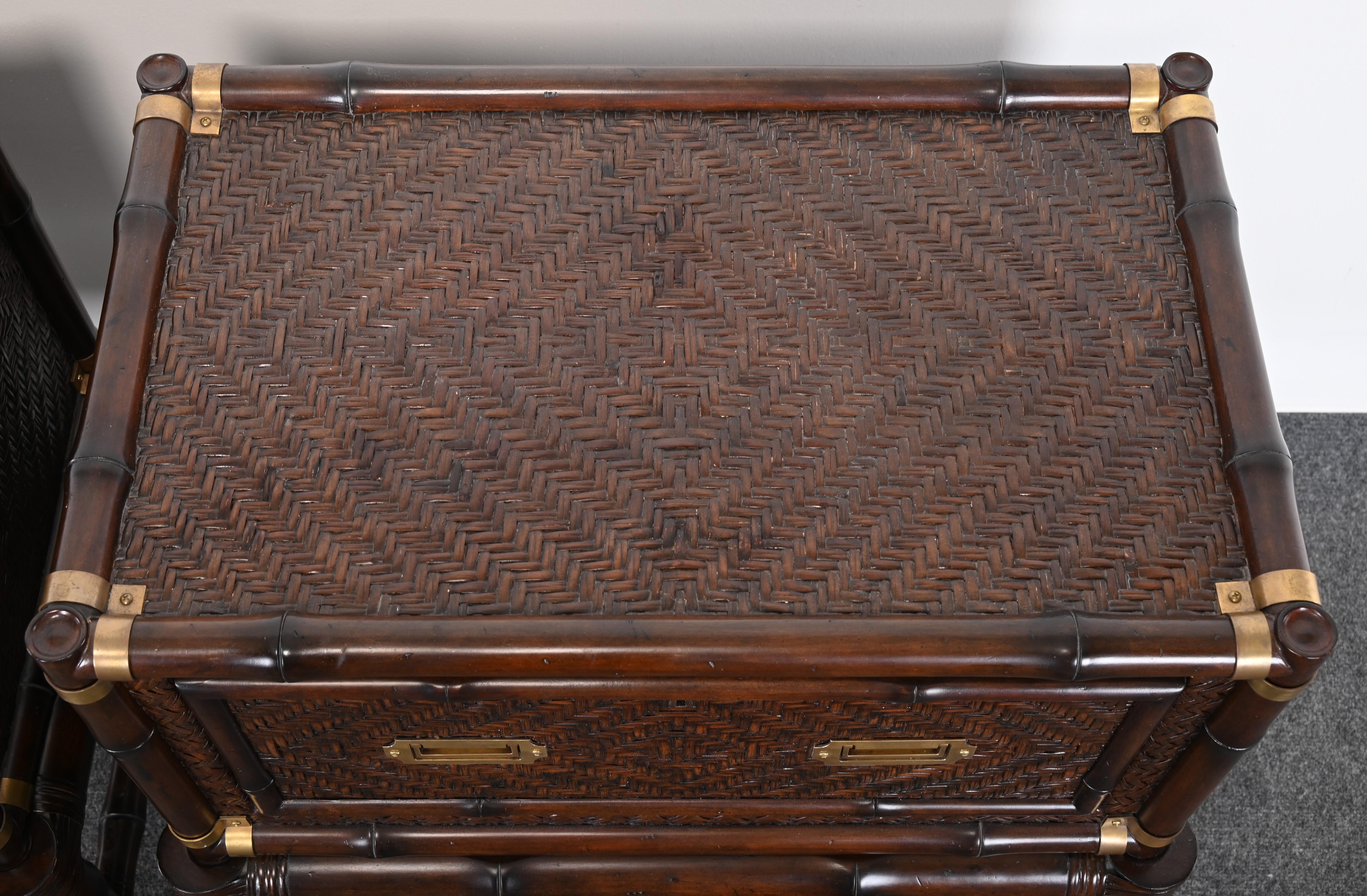 Pair of Ralph Lauren Rattan Bedside Tables, 2007 6