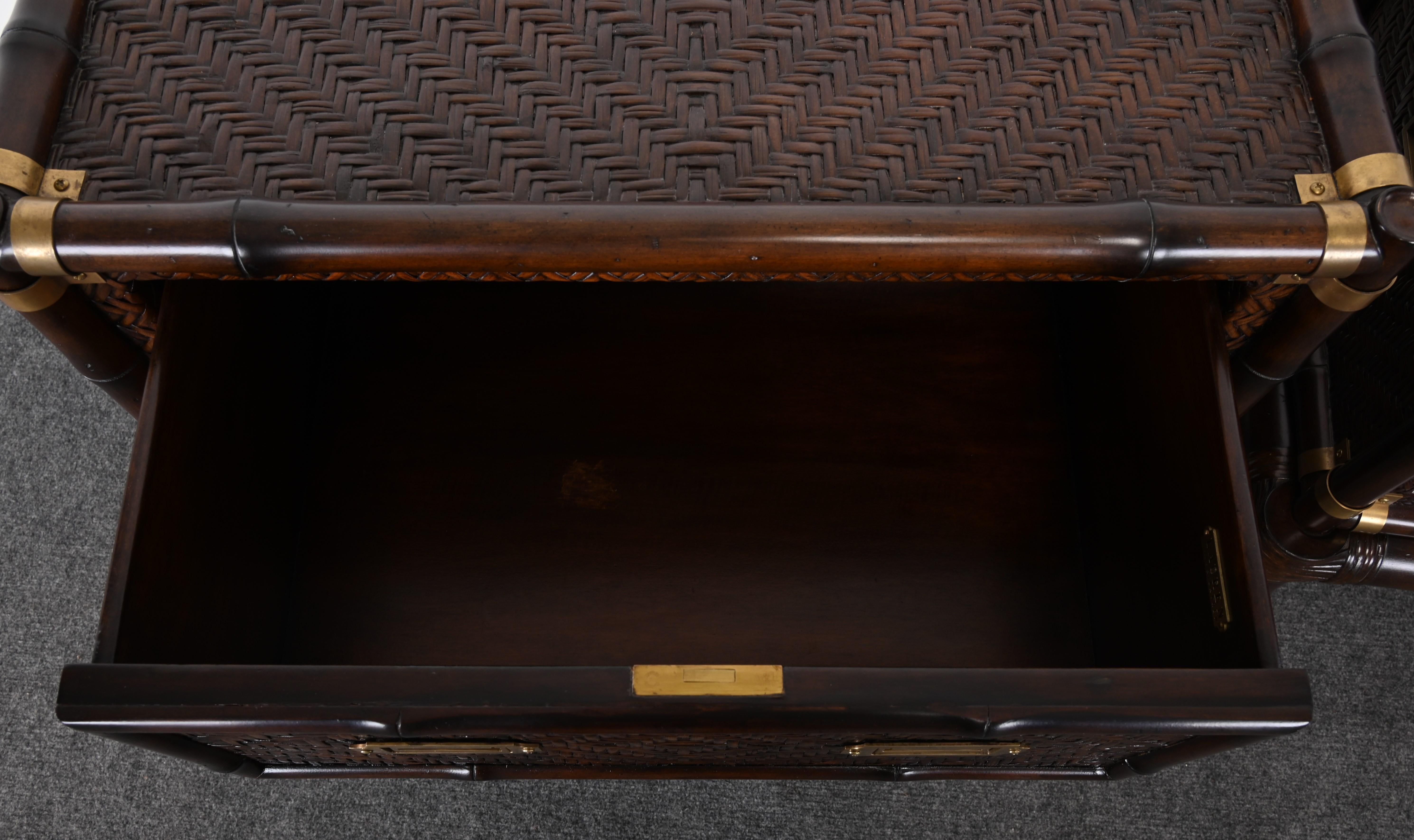 Pair of Ralph Lauren Rattan Bedside Tables, 2007 3