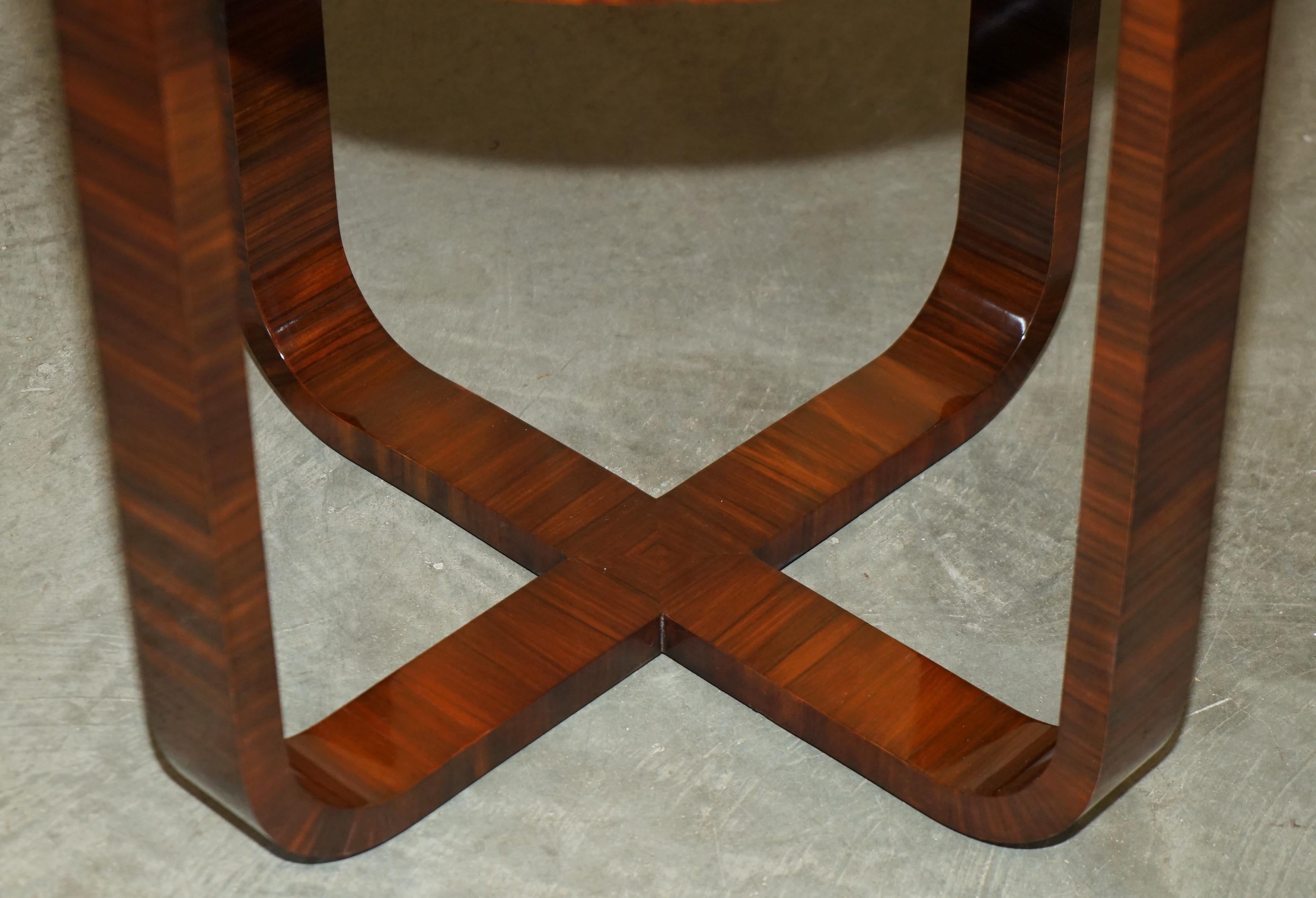 20ième siècle Paire de TABLES OCCASIONALES RALPH LAUREN SINGLE DRAWER ROUND MACASSAR TABLE SIDE en vente