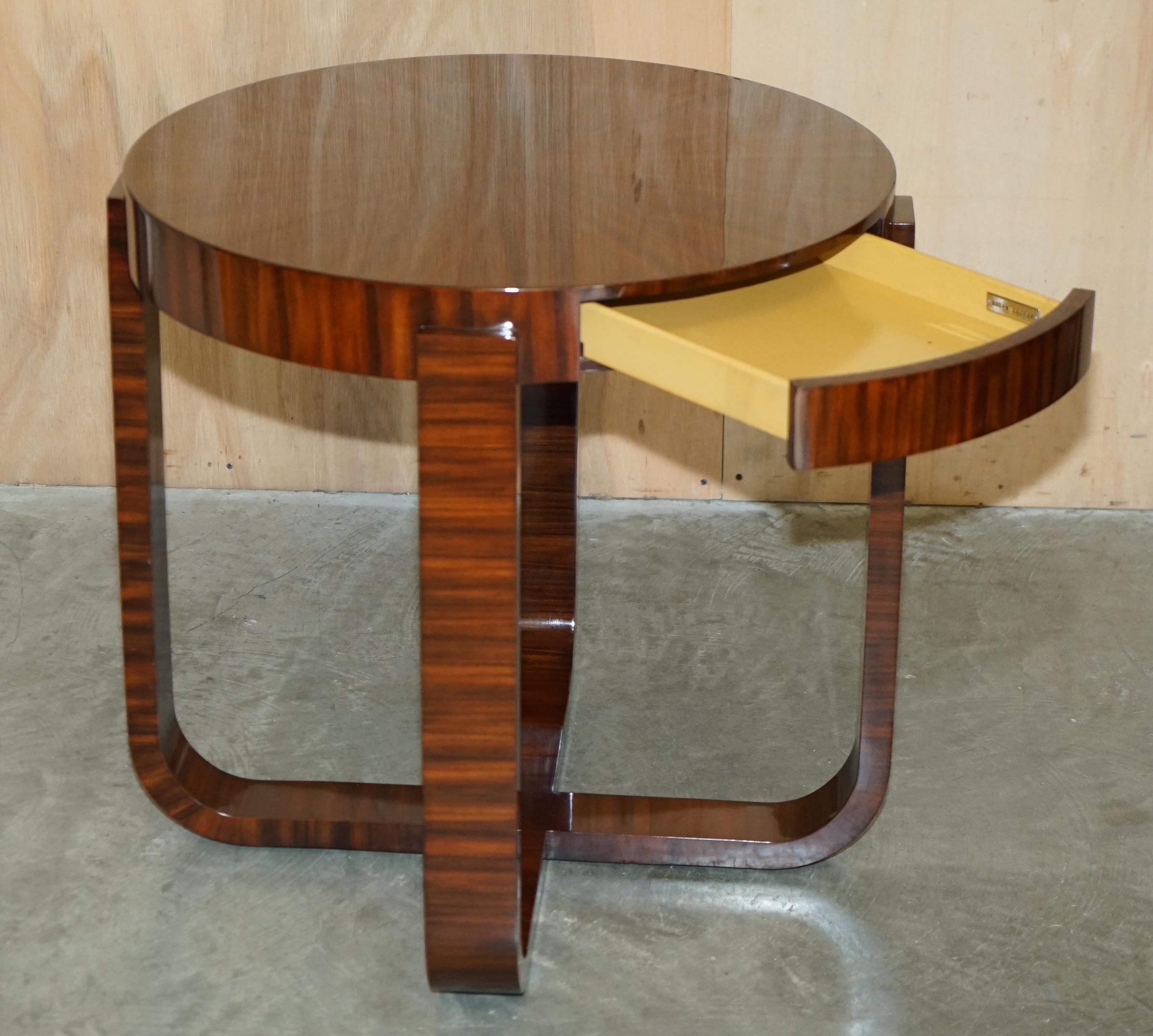 Paire de TABLES OCCASIONALES RALPH LAUREN SINGLE DRAWER ROUND MACASSAR TABLE SIDE en vente 2