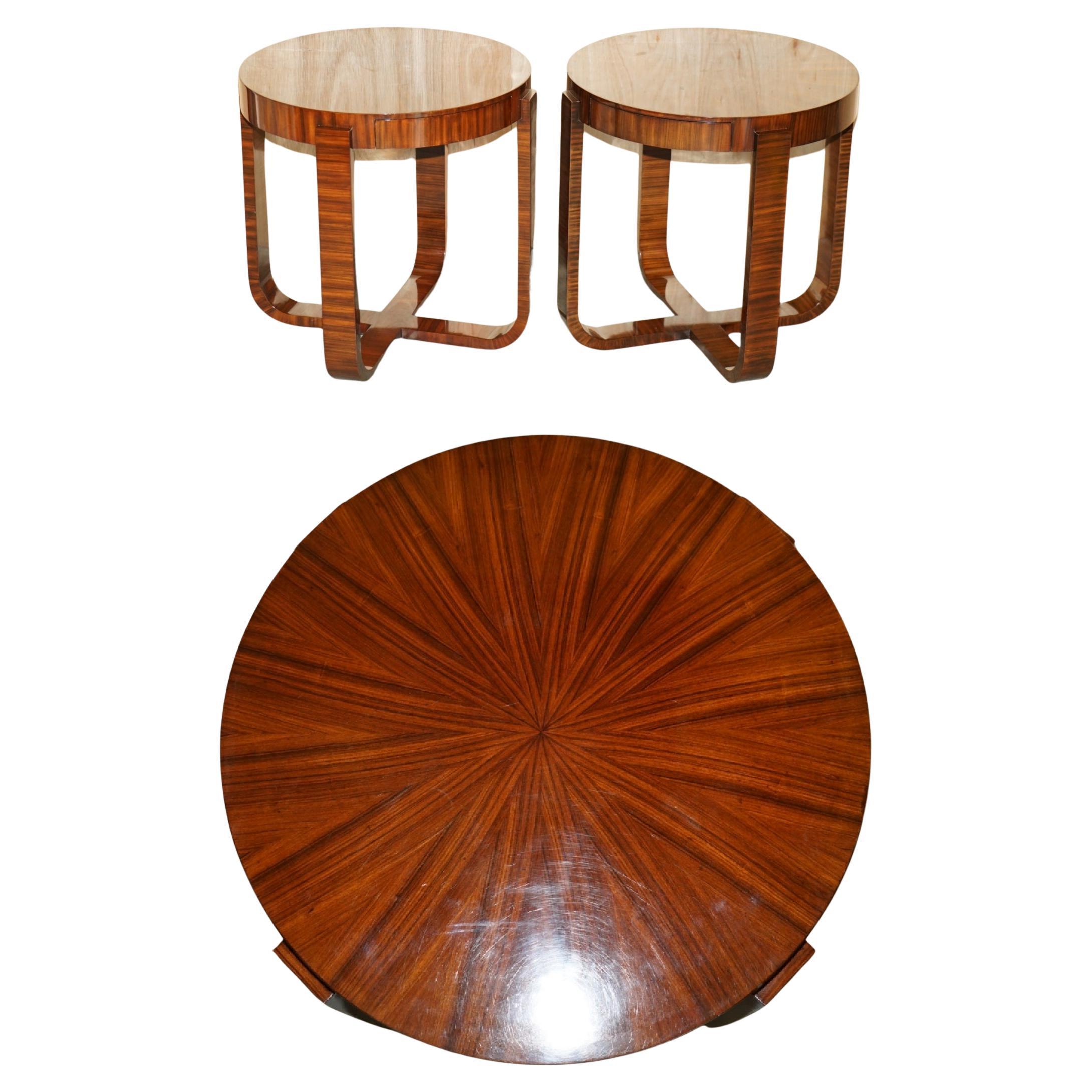 PAR DE MESA MACASSAR REDONDA DE UN SOLO CAJÓN RALPH LAUREN MESA OCASIONAL LATERAL