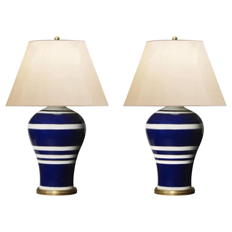 Pair Of Ralph Lauren Table Lamps In, Lauren Ralph Blue White Porcelain Table Lamp