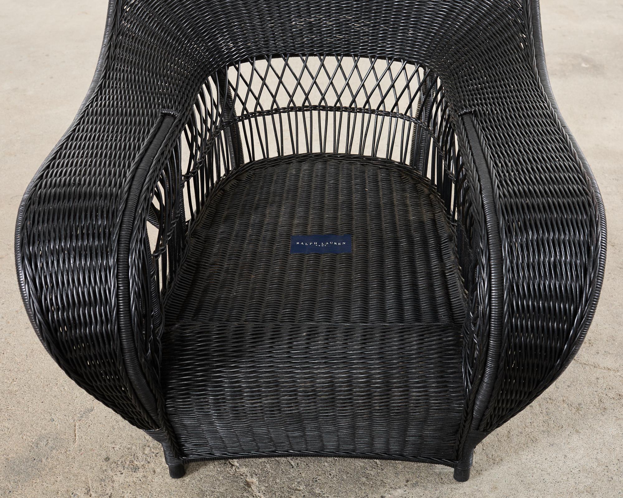 Paire de fauteuils de jardin en osier et rotin Ralph Lauren en vente 11