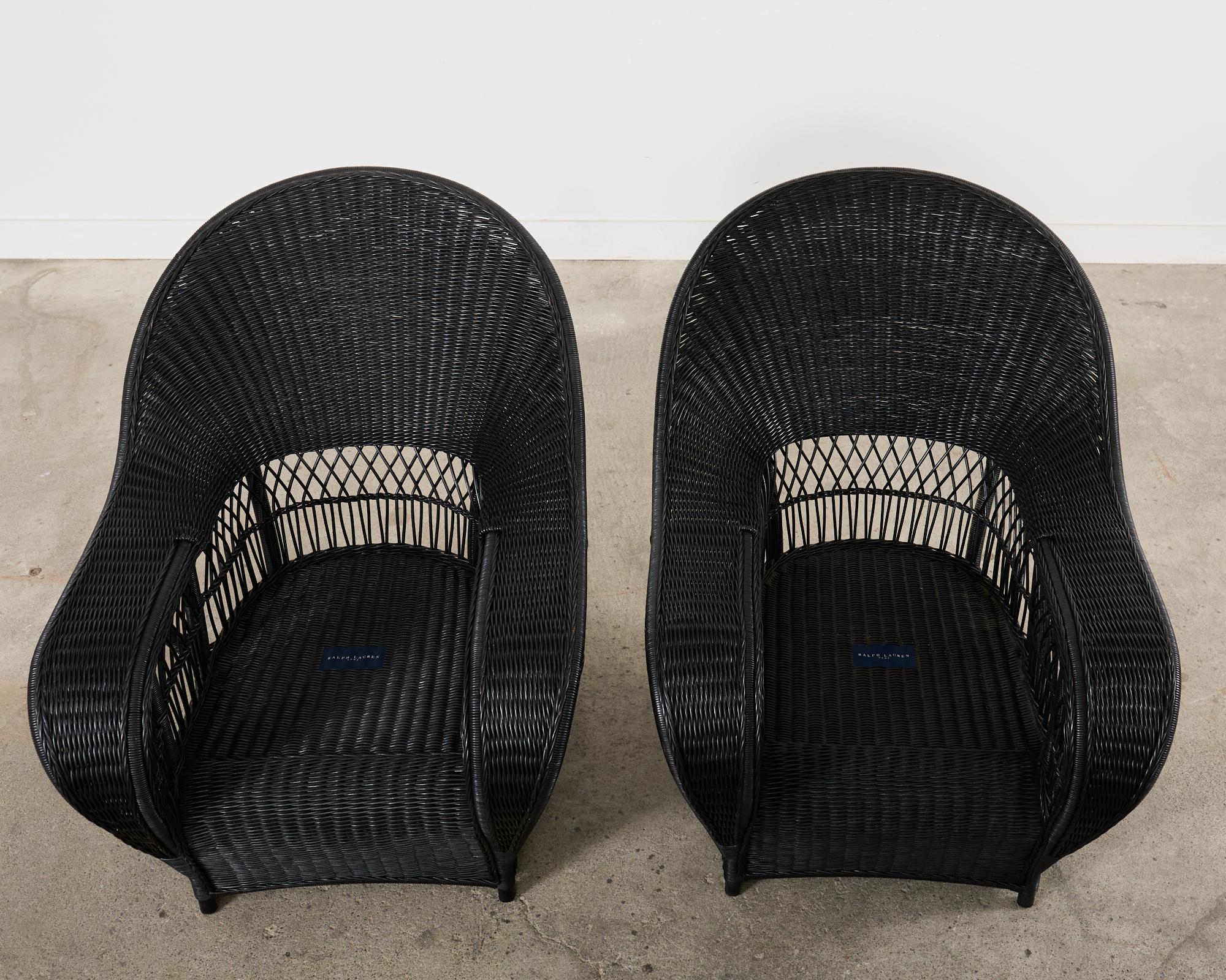 Paire de fauteuils de jardin en osier et rotin Ralph Lauren Bon état - En vente à Rio Vista, CA