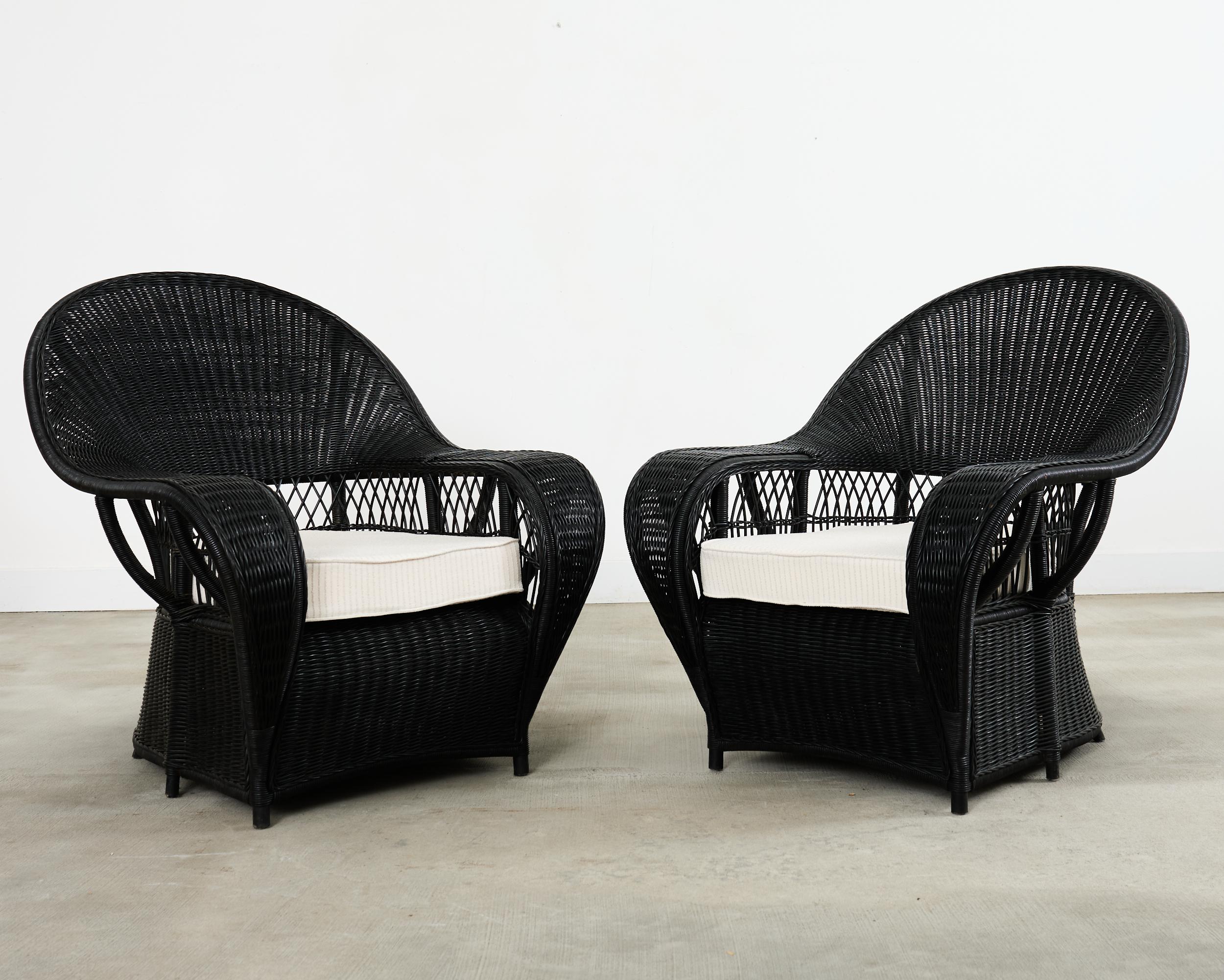 Coppia di sedie da giardino in vimini e rattan di Ralph Lauren In condizioni buone in vendita a Rio Vista, CA