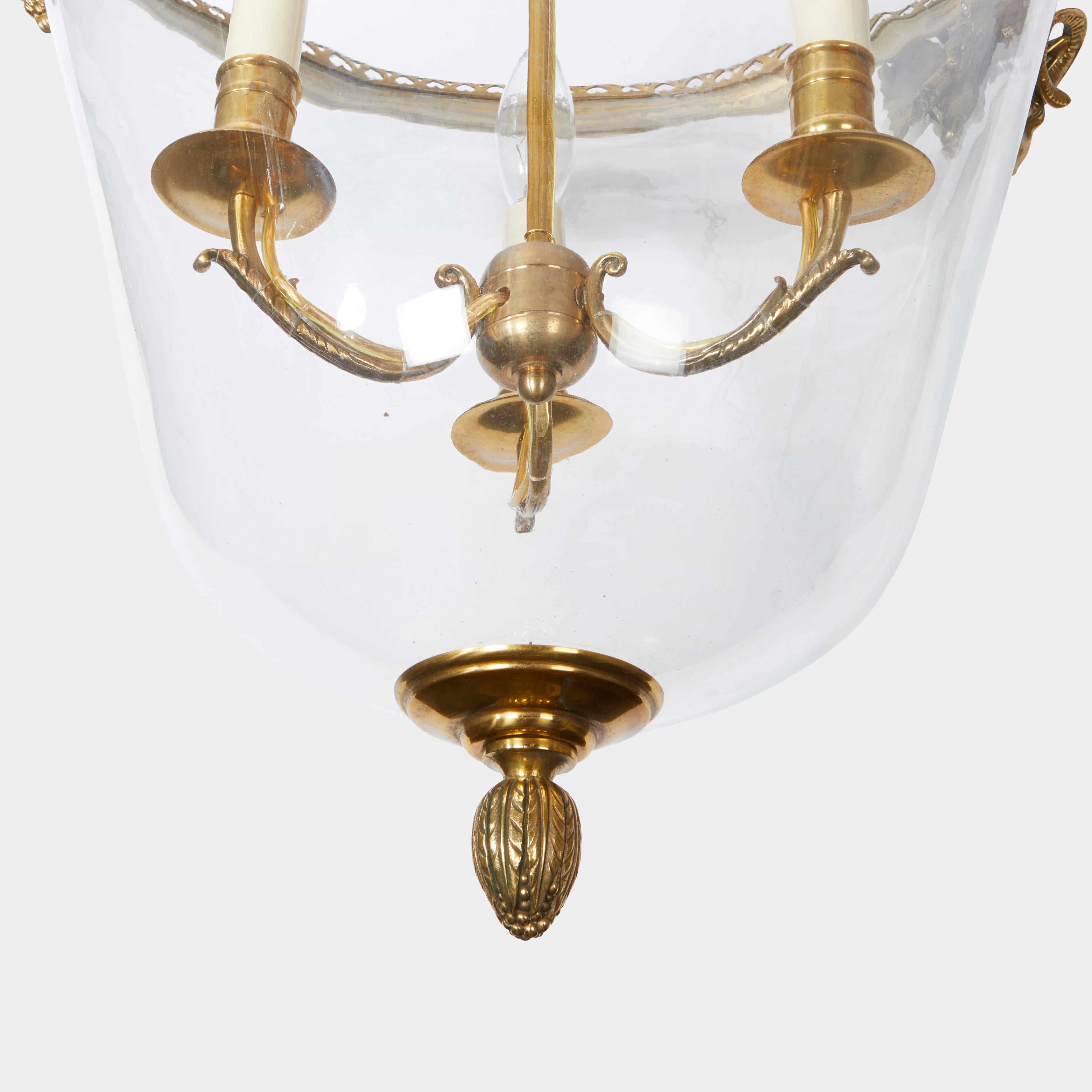 18th Century and Earlier Ram heads Louis XIV Glass bell lantern For Sale