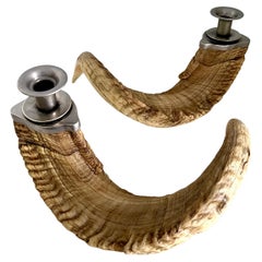 Pair of Ram Horn Candlesticks