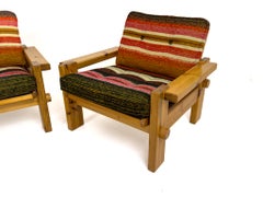Pair of “Ramo” Pine Lounge Chairs by Yngve Ekström for Swedese, 1970s