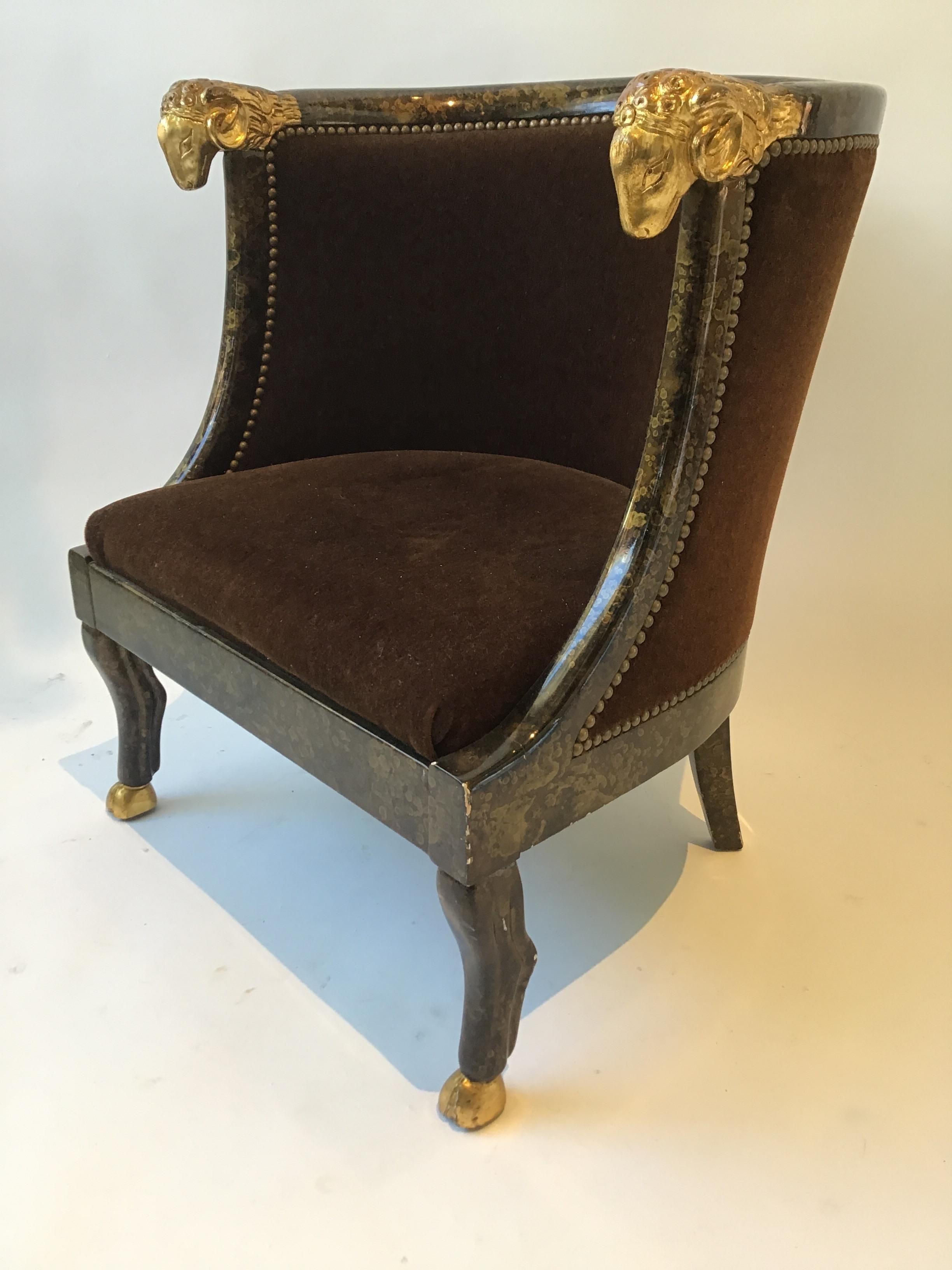 Pair of Rams Head Tub Chairs 1