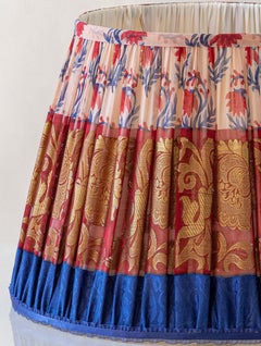 Pair of Rani Lampshades by Amitābha Studio, Vintage Silk Sari Design