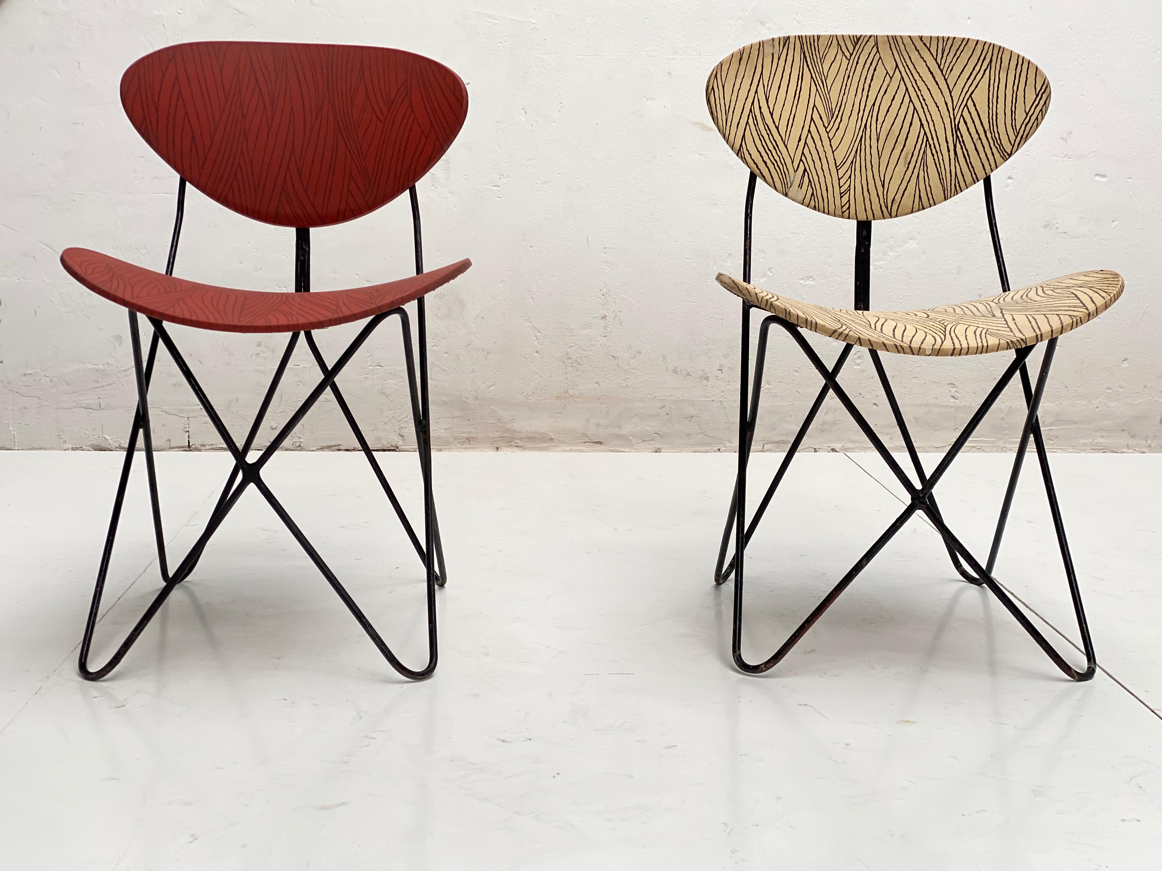 French Pair of Raoul Guys 'Antony', Chairs Designed for Cite University, Paris , 1954 For Sale