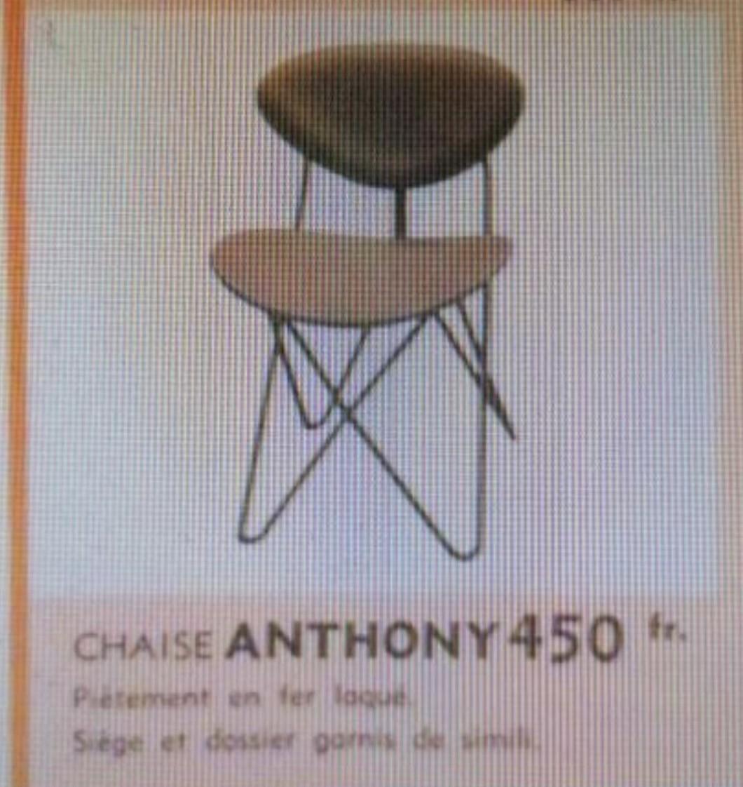 Enameled Pair of Raoul Guys 'Antony', Chairs Designed for Cite University, Paris , 1954 For Sale