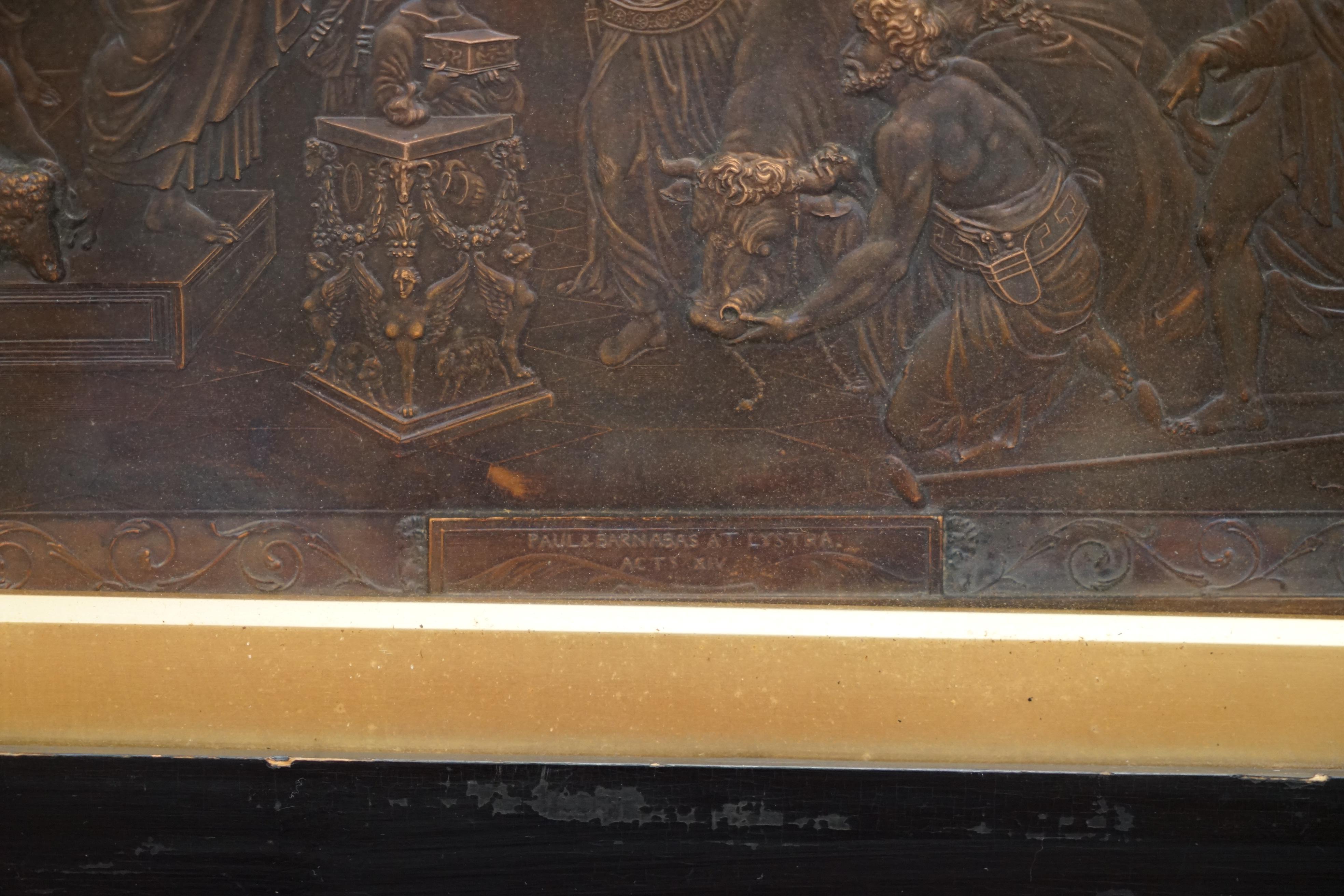 Pair of Rare 1821 Dated John Henning After Raphael Grand Tour Bronze Plaques 6