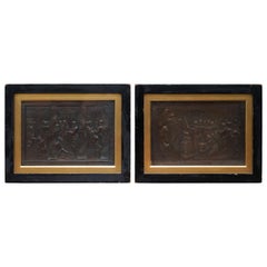 Pair of Rare 1821 Dated John Henning After Raphael Grand Tour Bronze Plaques