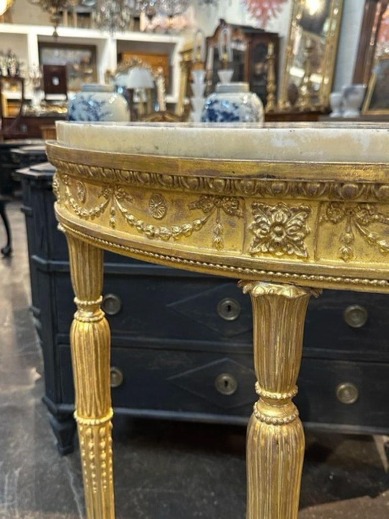 Pair of Rare 18th Century George III Giltwood Consoles with Marble Tops For Sale 2