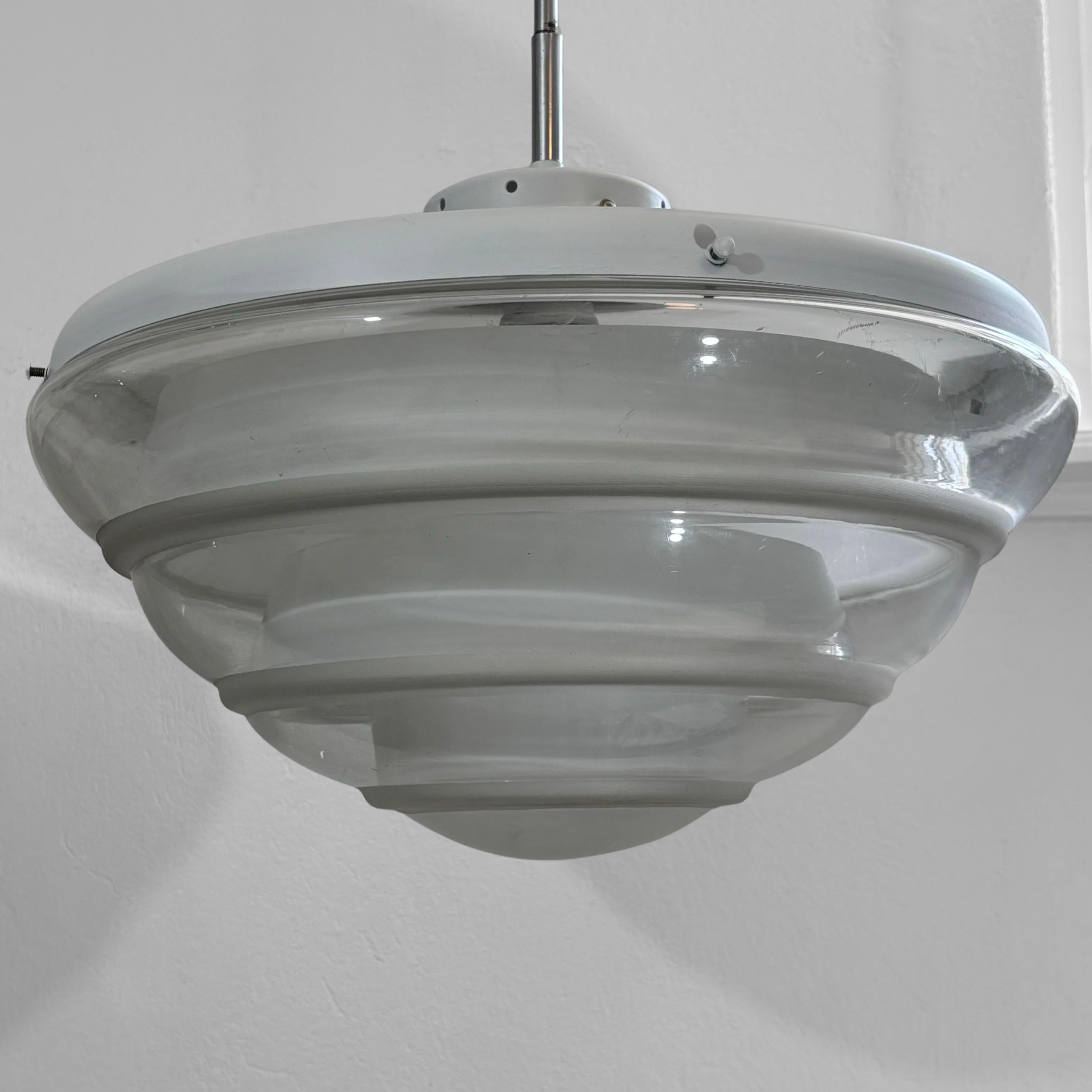 Pair of Rare 1930s industrial Bauhaus KG Pendant Lamps by K.G. Lindesvärd For Sale 3