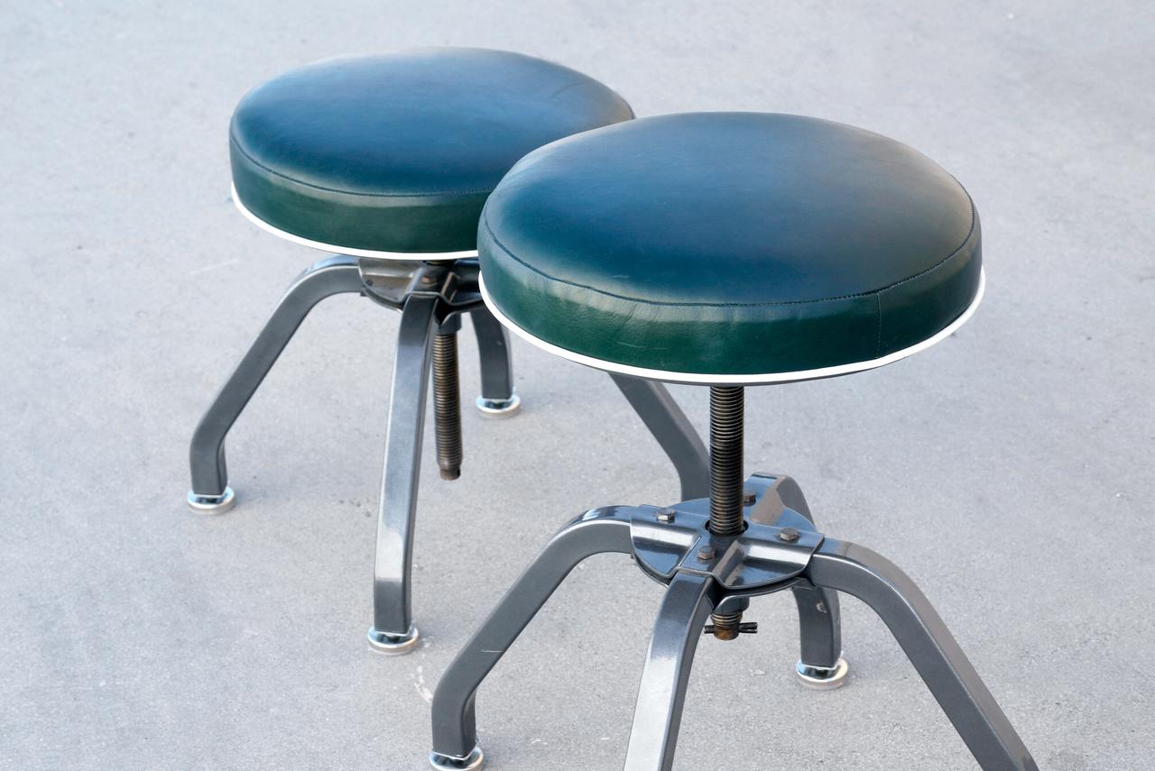 American Pair of Rare 1940s Buty-Crafters Salon Stools