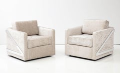 Pair of Rare 1970's Mid-Century Modern Club Chairs by Erwin Lambeth.