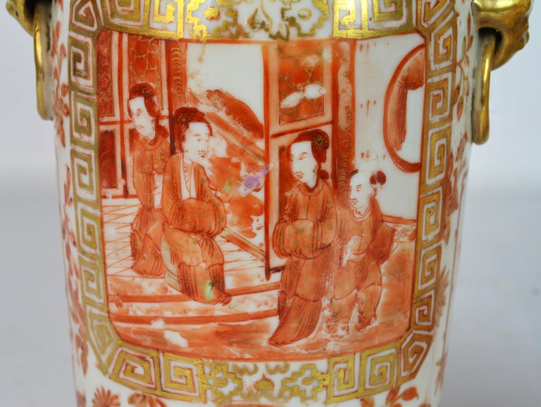 Rare 19th Century Orange and Gilt Decorated Chinese Export Daoguang