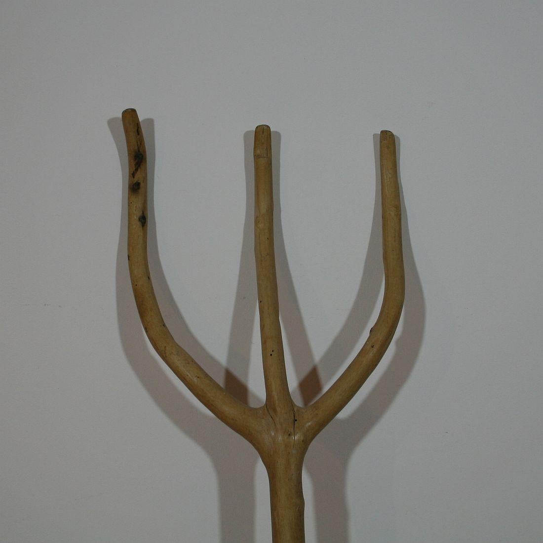 French Provincial Pair of Rare 19th Century French Wooden Lavender or Pitch Forks