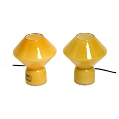 Pair of Rare 80s Murano Glass Table Lamps by Alessandro Mendini for Artemide
