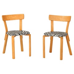 Pair of Rare Aalto Model 69 Wartime Chairs, 1940s