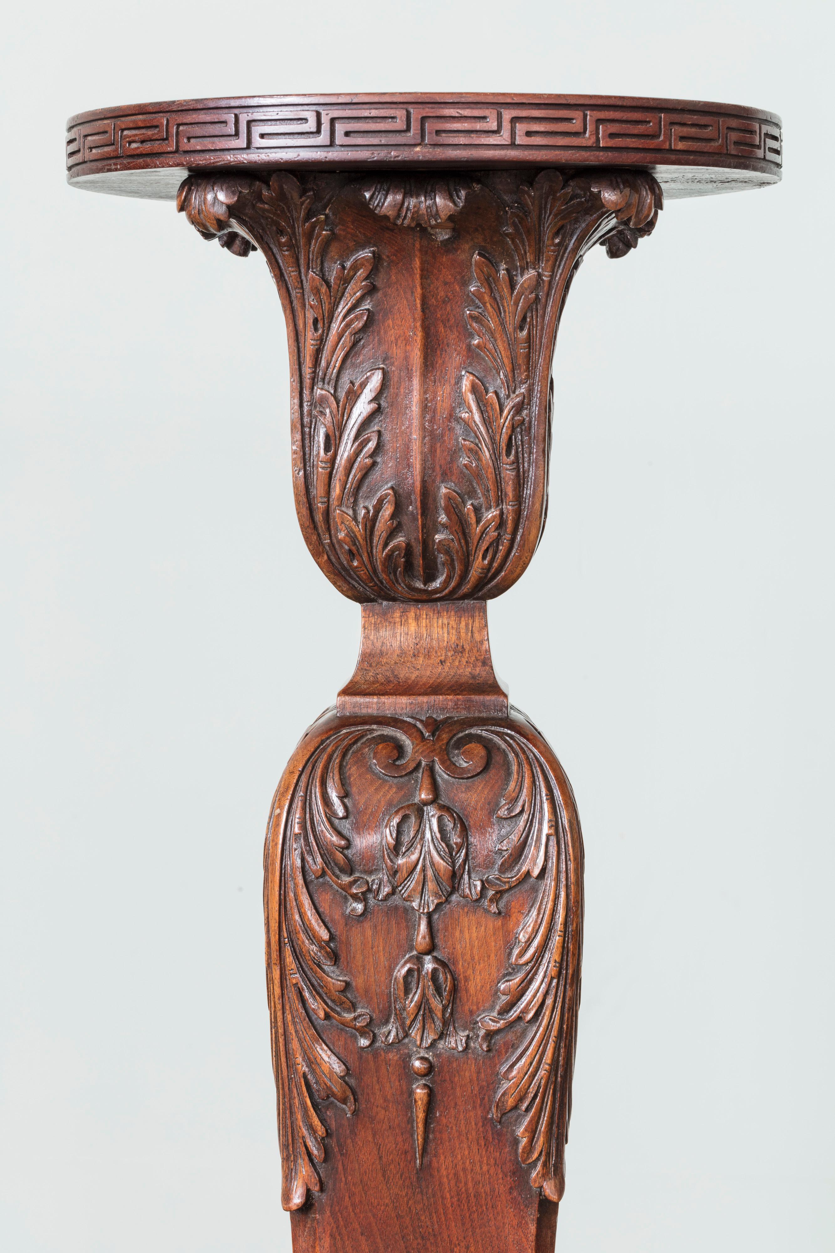 Pair of Rare and Important George II Carved Mahogany Torchères, 18th Century In Good Condition For Sale In London, GB