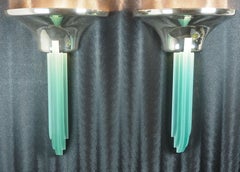 Pair of Rare and Large Art Deco Wall Sconces by Jean Perzel, Paris, circa 1930s