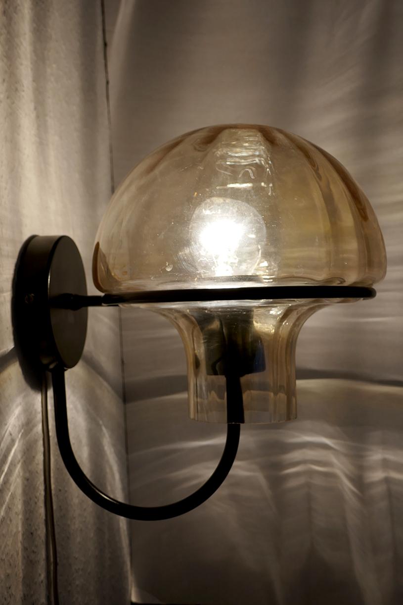 Glass Pair of Rare and Large Modernist Sconces Wall Lights, Sweden, 1960s For Sale