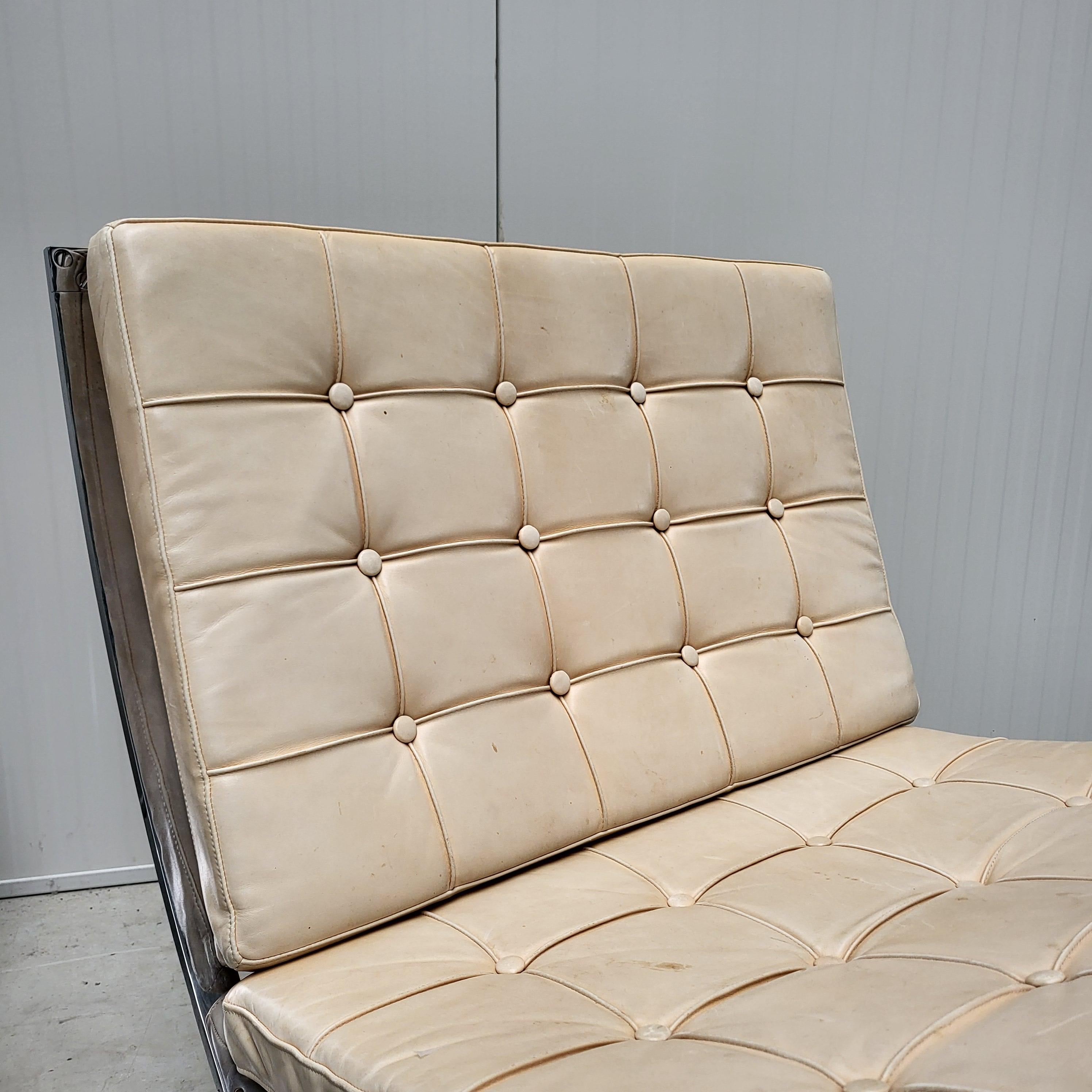 Pareja de raras sillas Barcelona de Mies Van Der Rohe por Stiegler Knoll años 50 mediados del siglo XX en venta