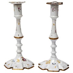 Pair of Rare Battersea Candlesticks