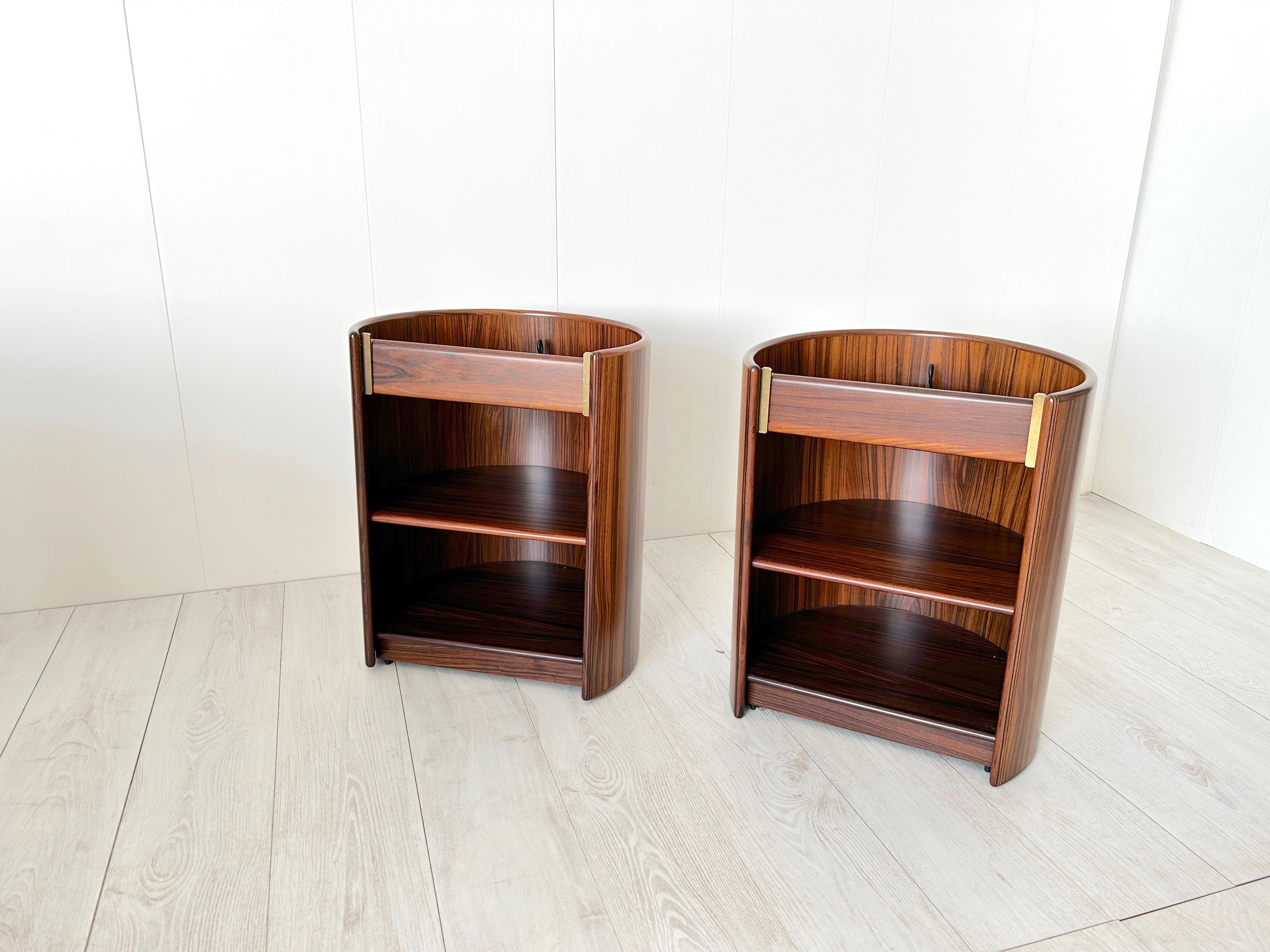 Modern Pair of Rare Bedside Table Artona by Afra E Tobia Scarpa - Maxalto