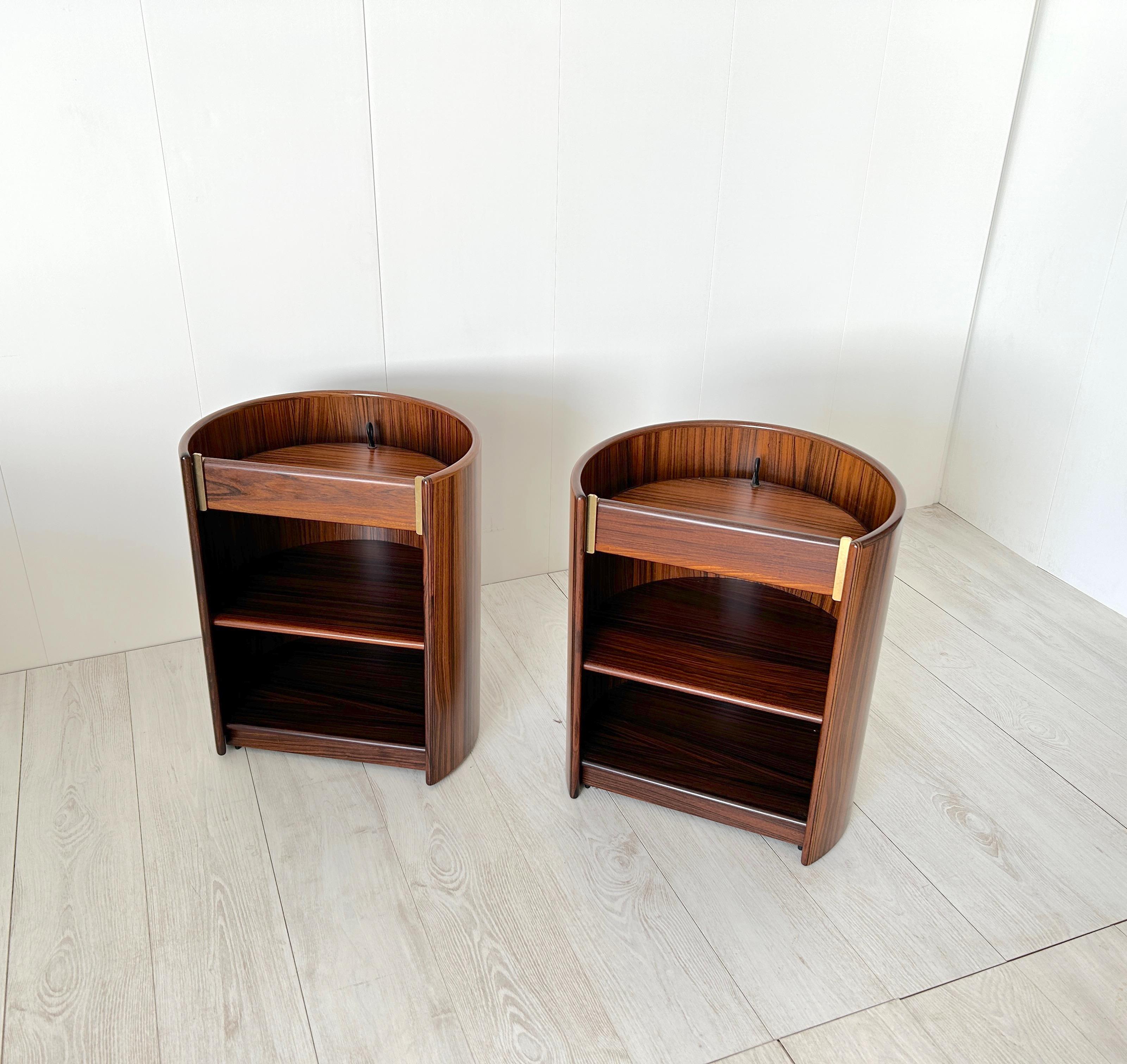 Italian Pair of Rare Bedside Table Artona by Afra E Tobia Scarpa - Maxalto
