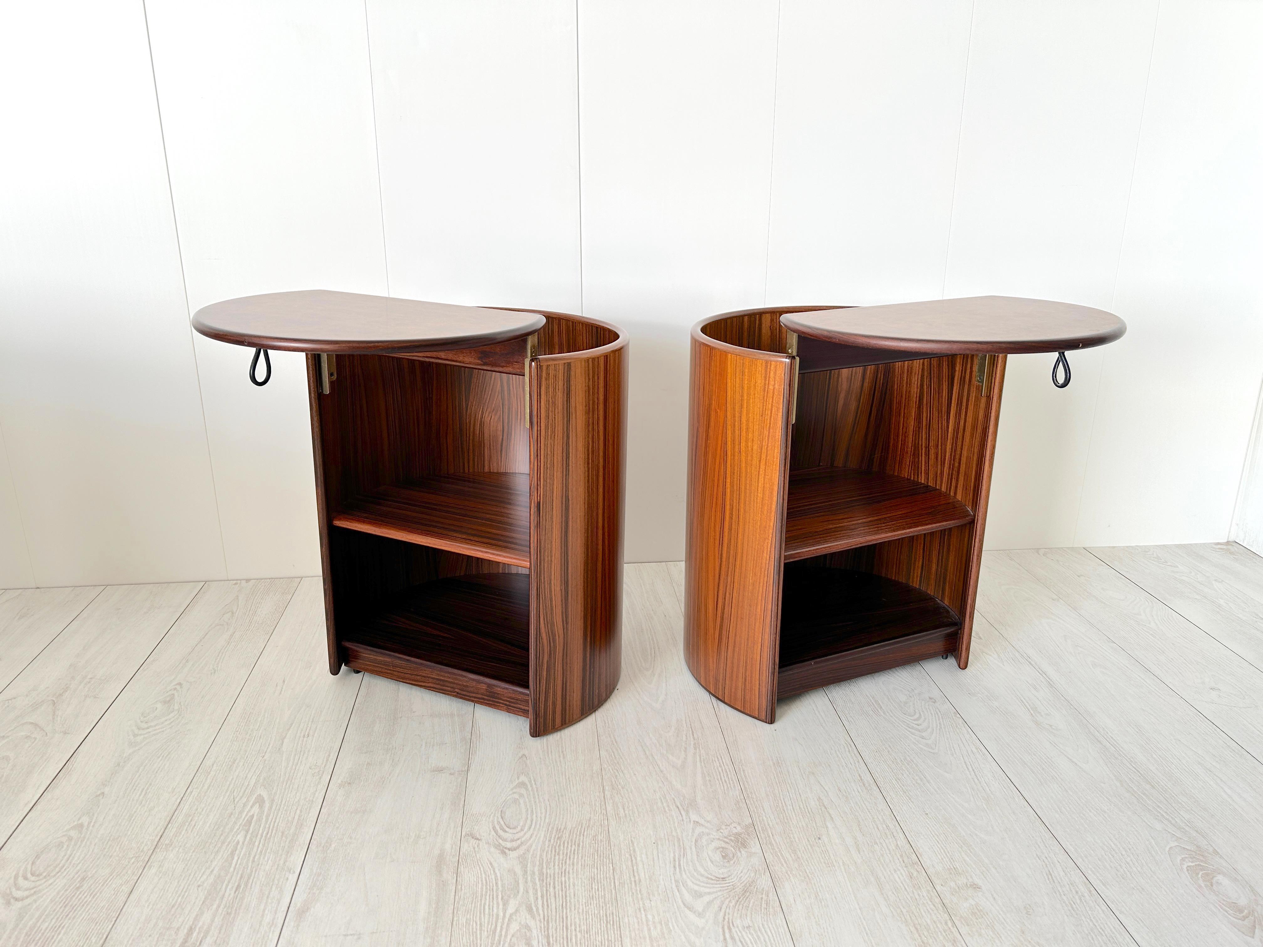 Late 20th Century Pair of Rare Bedside Table Artona by Afra E Tobia Scarpa - Maxalto