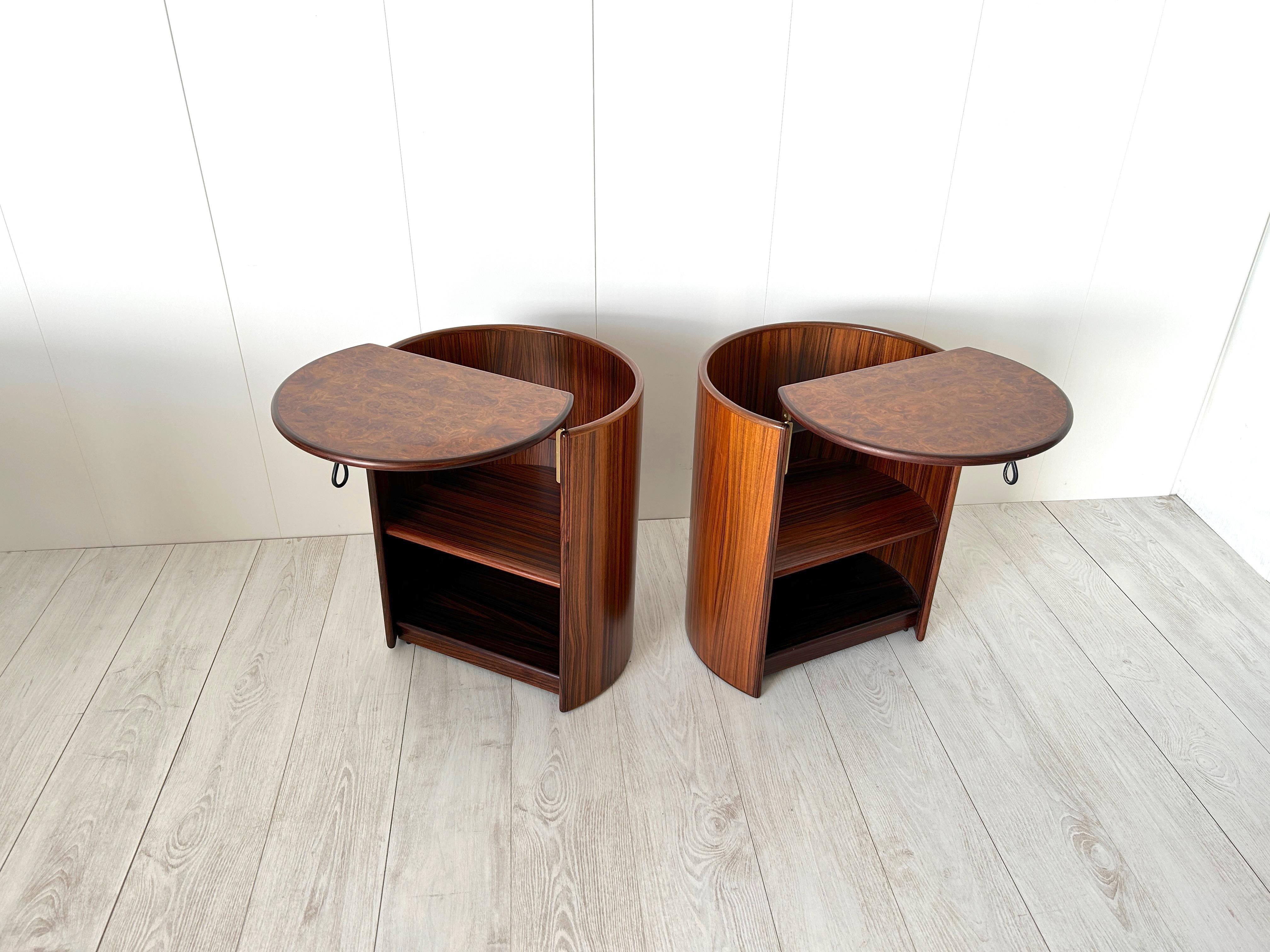Wood Pair of Rare Bedside Table Artona by Afra E Tobia Scarpa - Maxalto