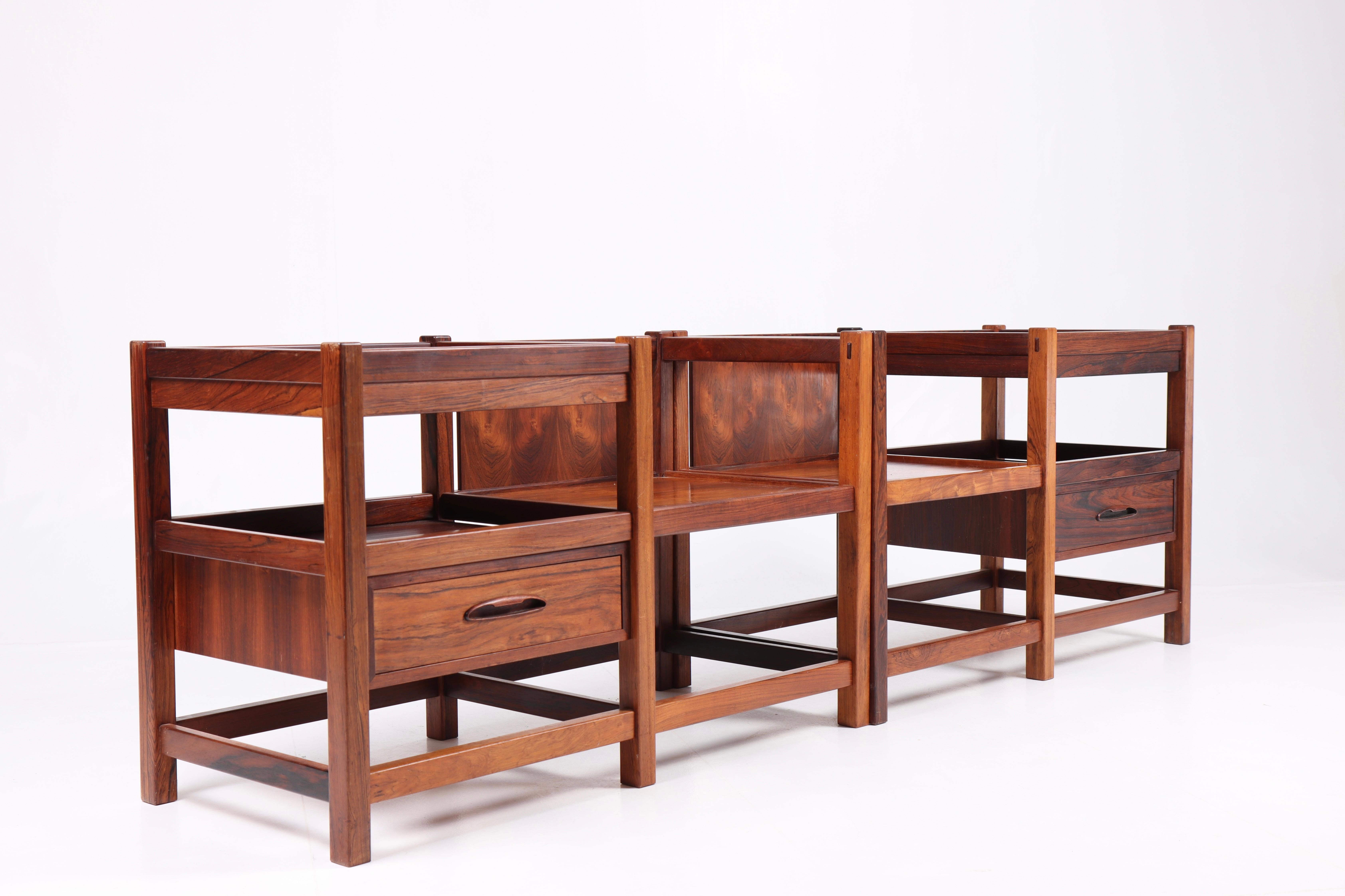 Scandinavian Modern Pair of Rare Benches in Rosewood, Made in Denmark 1960s For Sale