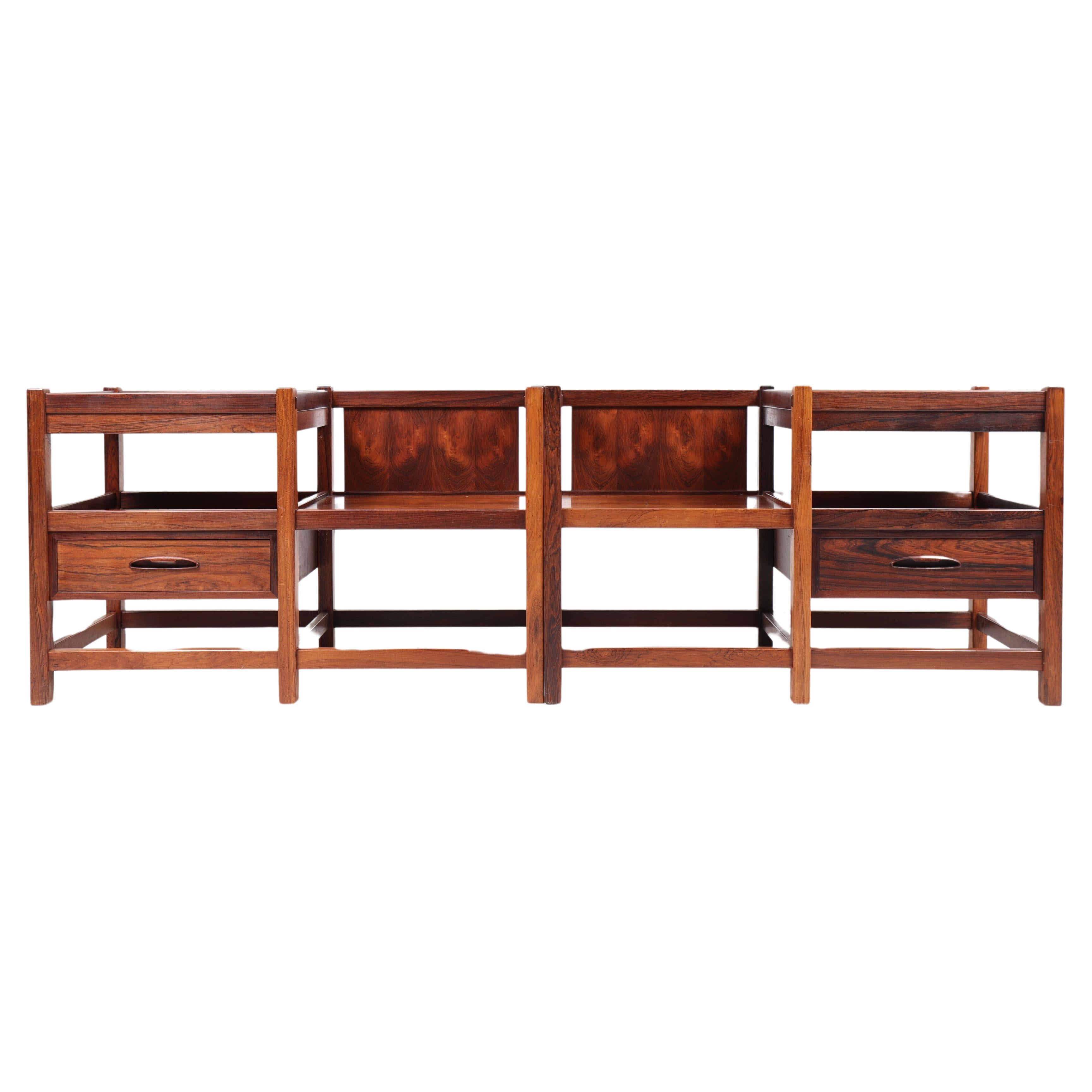 Pair of Rare Benches in Rosewood, Made in Denmark 1960s For Sale