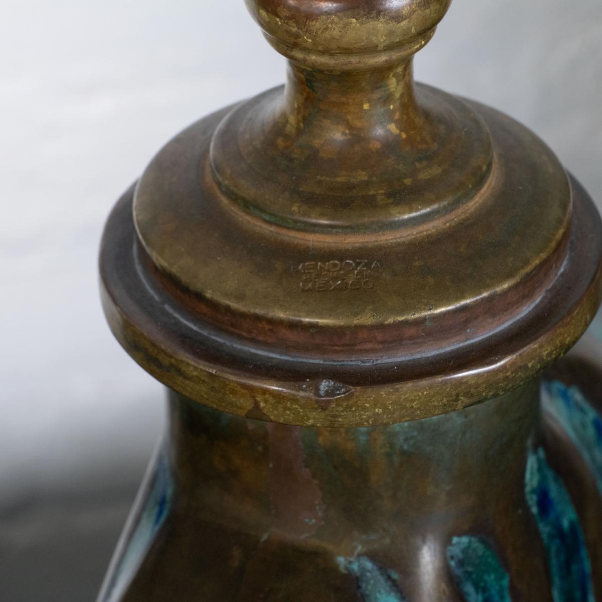 Pair of rare bronze table lamps by Pepe Mendoza For Sale 2
