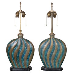 Retro Pair of rare bronze table lamps by Pepe Mendoza