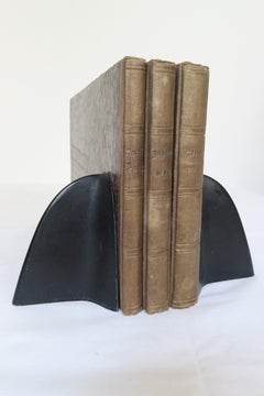 Pair of Rare Carl Aubock Brass and Tin Book Ends, First Generation, 1935-1945