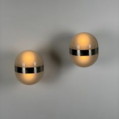 Pair of Rare “Clio” Large Wall Lights by Sergio Mazza for Artemide, Italy, 1960s