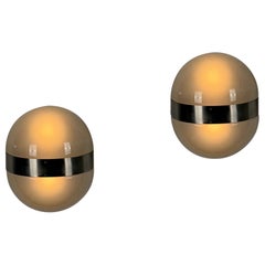 Pair of Rare “Clio” Large Wall Lights by Sergio Mazza for Artemide, Italy, 1960s