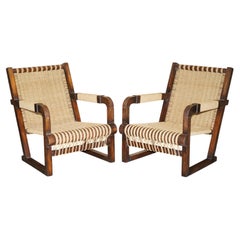 PAiR OF RARE COLLECTABLE RALPH LAUREN FRANCIS JOURDAIN ROPE LOUNGE ARMCHAIRS