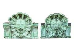 Pair Of Rare Copper Patinated Masks From The Commodore Hotel, NYC