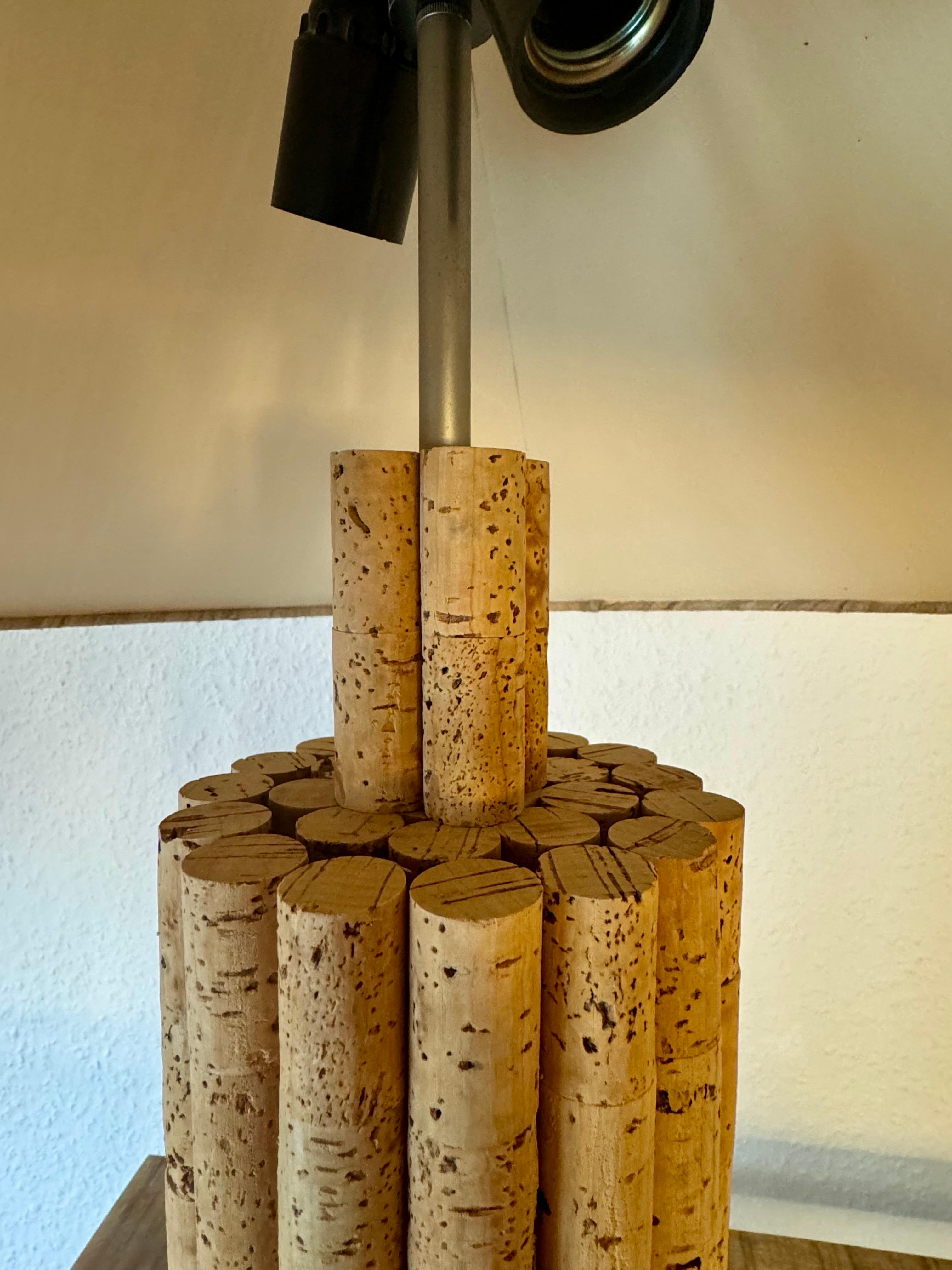 Rare Cork and Row Silk Table Lamp by Ingo Maurer for Design M, 1970s For Sale 4