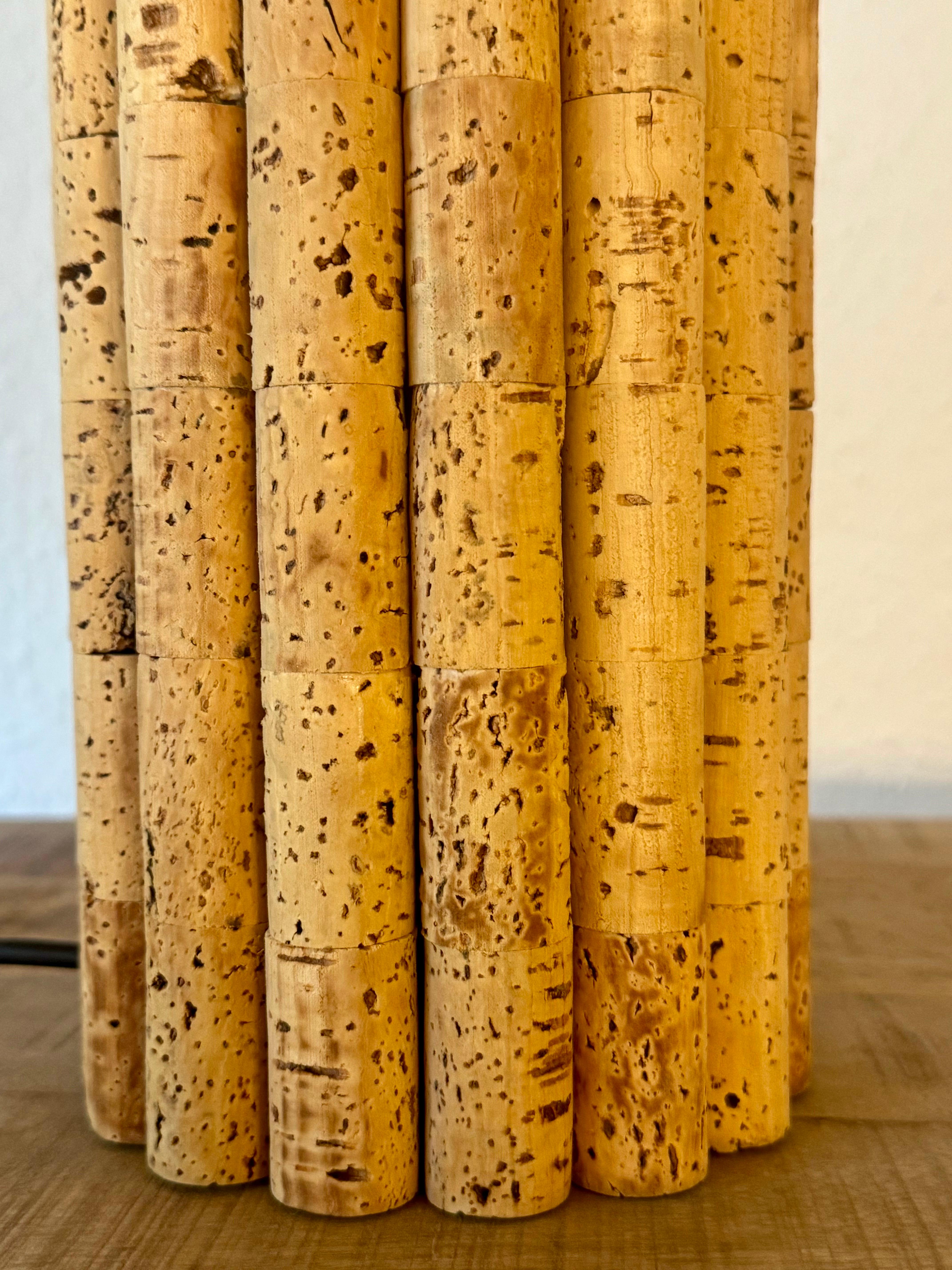 Rare Cork and Row Silk Table Lamp by Ingo Maurer for Design M, 1970s For Sale 5