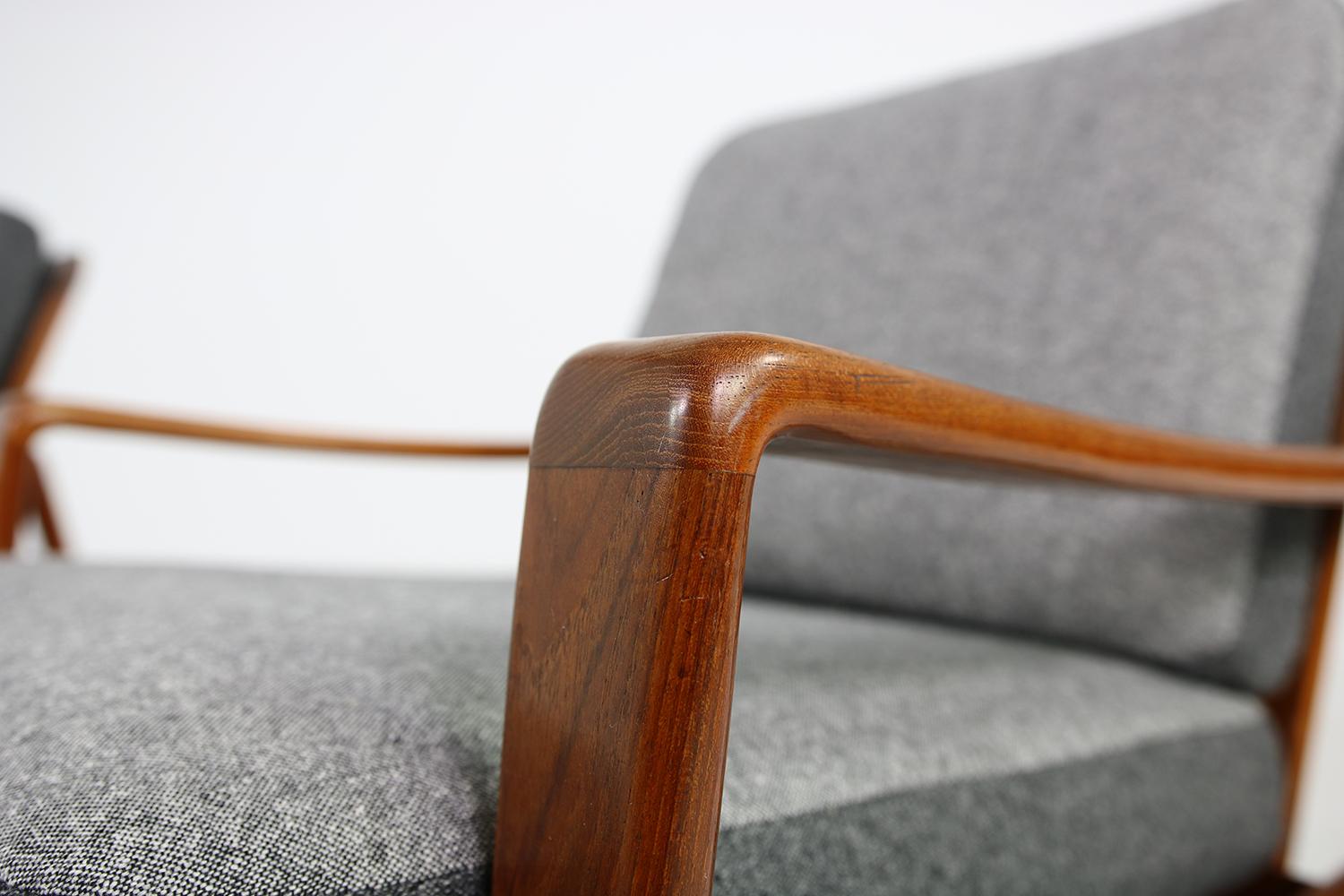 Pair of Rare Danish Modern 1960s Teak Lounge Easy Chairs by Arne Wahl Iversen 4