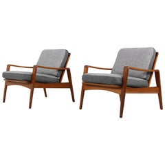 Pair of Rare Danish Modern 1960s Teak Lounge Easy Chairs by Arne Wahl Iversen